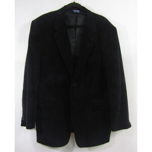 VTG Stafford Black Corduroy Blazer Mens 44R Event Business Cotton Minimalist